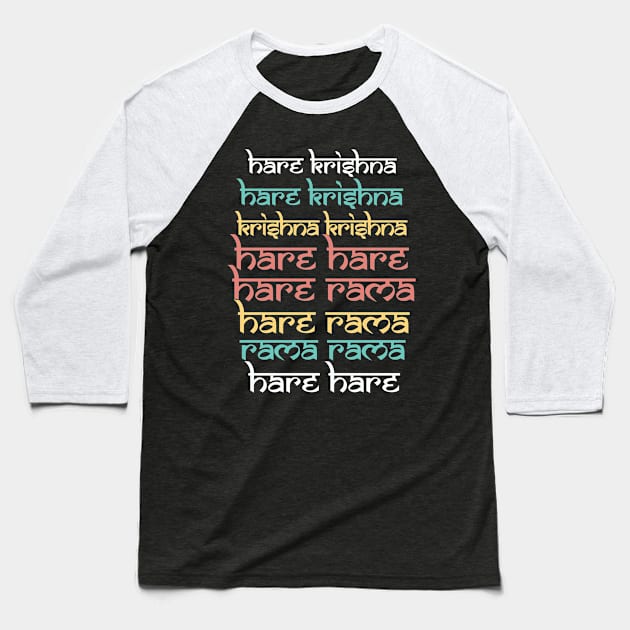 Hare Krishna Hare Krishna Mantra Chanting Hinduism Baseball T-Shirt by alltheprints